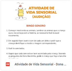 Atividade de Vida Sensorial Audição Dona Baratinha