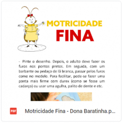 Motricidade Fina Dona Baratinha